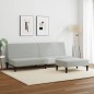 vidaXL Sofá cama de 2 plazas con taburete terciopelo gris claro vidaXL Sofá cama de 2 plazas con taburete terciopelo gris claro