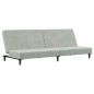 vidaXL Sofá cama de 2 plazas con taburete terciopelo gris claro vidaXL Sofá cama de 2 plazas con taburete terciopelo gris claro