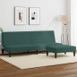 vidaXL Sofá cama de 2 plazas con taburete terciopelo verde oscuro vidaXL Sofá cama de 2 plazas con taburete terciopelo verde oscuro
