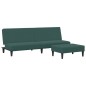 vidaXL Sofá cama de 2 plazas con taburete terciopelo verde oscuro vidaXL Sofá cama de 2 plazas con taburete terciopelo verde oscuro