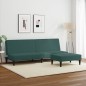 vidaXL Sofá cama de 2 plazas con taburete terciopelo verde oscuro vidaXL Sofá cama de 2 plazas con taburete terciopelo verde oscuro