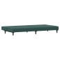 vidaXL Sofá cama de 2 plazas con taburete terciopelo verde oscuro vidaXL Sofá cama de 2 plazas con taburete terciopelo verde oscuro