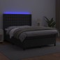 vidaXL Cama box spring colchón y LED cuero sintético negro 140x200 cm vidaXL Cama box spring colchón y LED cuero sintético negro 140x200 cm