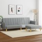 vidaXL Sofá cama de 2 plazas con taburete tela gris claro vidaXL Sofá cama de 2 plazas con taburete tela gris claro