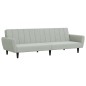 vidaXL Sofá cama de 2 plazas con taburete terciopelo gris claro vidaXL Sofá cama de 2 plazas con taburete terciopelo gris claro