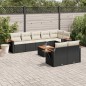 vidaXL Set de sofás de jardín 8 piezas y cojines ratán sintético negro vidaXL Set de sofás de jardín 8 piezas y cojines ratán sintético negro
