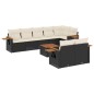 vidaXL Set de sofás de jardín 8 piezas y cojines ratán sintético negro vidaXL Set de sofás de jardín 8 piezas y cojines ratán sintético negro
