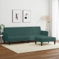 vidaXL Sofá cama de 2 plazas con taburete terciopelo verde oscuro vidaXL Sofá cama de 2 plazas con taburete terciopelo verde oscuro