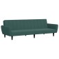 vidaXL Sofá cama de 2 plazas con taburete terciopelo verde oscuro vidaXL Sofá cama de 2 plazas con taburete terciopelo verde oscuro