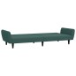 vidaXL Sofá cama de 2 plazas con taburete terciopelo verde oscuro vidaXL Sofá cama de 2 plazas con taburete terciopelo verde oscuro