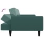 vidaXL Sofá cama de 2 plazas con taburete terciopelo verde oscuro vidaXL Sofá cama de 2 plazas con taburete terciopelo verde oscuro
