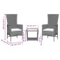 vidaXL Set comedor de jardín 3 pzas con cojines ratán sintético beige vidaXL Set comedor de jardín 3 pzas con cojines ratán sintético beige