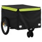 vidaXL Remolque para bicicleta hierro negro y verde 30 kg
