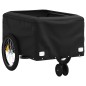 vidaXL Remolque para bicicleta hierro negro y verde 30 kg