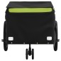 vidaXL Remolque para bicicleta hierro negro y verde 30 kg