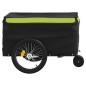 vidaXL Remolque para bicicleta hierro negro y verde 30 kg