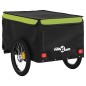 vidaXL Remolque para bicicleta hierro negro y verde 30 kg