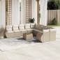 vidaXL Set de sofás de jardín 11pzas con cojines ratán sintético beige vidaXL Set de sofás de jardín 11pzas con cojines ratán sintético beige