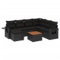 vidaXL Set de sofás de jardín 8 piezas y cojines ratán sintético negro vidaXL Set de sofás de jardín 8 piezas y cojines ratán sintético negro