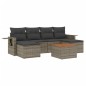 vidaXL Set de sofás de jardín 7 piezas con cojines ratán PE gris vidaXL Set de sofás de jardín 7 piezas con cojines ratán PE gris