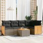 vidaXL Set de muebles de jardín 6 pzas y cojines ratán sintético gris vidaXL Set de muebles de jardín 6 pzas y cojines ratán sintético gris