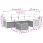vidaXL Set de muebles de jardín 6 pzas y cojines ratán sintético gris vidaXL Set de muebles de jardín 6 pzas y cojines ratán sintético gris