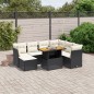 vidaXL Set de sofás de jardín 8 piezas y cojines ratán sintético negro vidaXL Set de sofás de jardín 8 piezas y cojines ratán sintético negro