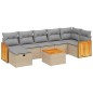 vidaXL Juego de sofás jardín con cojines beige mezcla 8 pzas ratán PE vidaXL Juego de sofás jardín con cojines beige mezcla 8 pzas ratán PE