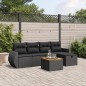 vidaXL Set de sofás de jardín 6 piezas y cojines ratán sintético negro vidaXL Set de sofás de jardín 6 piezas y cojines ratán sintético negro