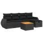 vidaXL Set de sofás de jardín 6 piezas y cojines ratán sintético negro vidaXL Set de sofás de jardín 6 piezas y cojines ratán sintético negro