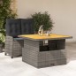 vidaXL Juego de comedor jardín 2 pzas con cojines ratán sintético gris vidaXL Juego de comedor jardín 2 pzas con cojines ratán sintético gris