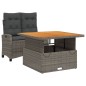 vidaXL Juego de comedor jardín 2 pzas con cojines ratán sintético gris vidaXL Juego de comedor jardín 2 pzas con cojines ratán sintético gris