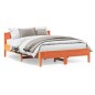 vidaXL Estructura cama con cabecero madera pino marrón cera 120x200 cm