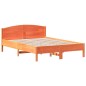 vidaXL Estructura cama con cabecero madera pino marrón cera 120x200 cm