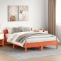 vidaXL Estructura cama con cabecero madera pino marrón cera 120x200 cm