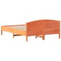 vidaXL Estructura cama con cabecero madera pino marrón cera 120x200 cm