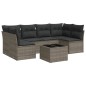 vidaXL Set de sofás de jardín 7 piezas con cojines ratán PE gris vidaXL Set de sofás de jardín 7 piezas con cojines ratán PE gris