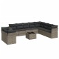 vidaXL Set de sofás de jardín 11 pzas y cojines ratán sintético gris vidaXL Set de sofás de jardín 11 pzas y cojines ratán sintético gris