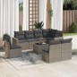 vidaXL Set de muebles de jardín 9 pzas y cojines ratán sintético gris vidaXL Set de muebles de jardín 9 pzas y cojines ratán sintético gris