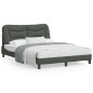 vidaXL Estructura de cama con cabecero de tela gris oscuro 140x190 cm vidaXL Estructura de cama con cabecero de tela gris oscuro 140x190 cm