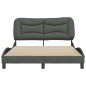 vidaXL Estructura de cama con cabecero de tela gris oscuro 140x190 cm vidaXL Estructura de cama con cabecero de tela gris oscuro 140x190 cm