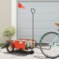 vidaXL Remolque para bicicletas hierro y tela Oxford naranja vidaXL Remolque para bicicletas hierro y tela Oxford naranja