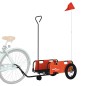 vidaXL Remolque para bicicletas hierro y tela Oxford naranja vidaXL Remolque para bicicletas hierro y tela Oxford naranja