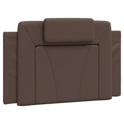 vidaXL Cabecero de cama acolchado cuero sintético marrón 80 cm