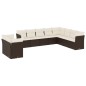 vidaXL Set de sofás de jardín 10 pzas y cojines ratán sintético marrón vidaXL Set de sofás de jardín 10 pzas y cojines ratán sintético marrón