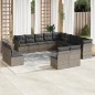 vidaXL Set sofás de jardín con cojines 13 piezas ratán sintético gris