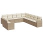 vidaXL Set de sofás de jardín 11pzas con cojines ratán sintético beige vidaXL Set de sofás de jardín 11pzas con cojines ratán sintético beige