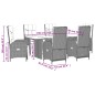 vidaXL Set de comedor de jardín 7 pzas y cojines ratán sintético negro vidaXL Set de comedor de jardín 7 pzas y cojines ratán sintético negro