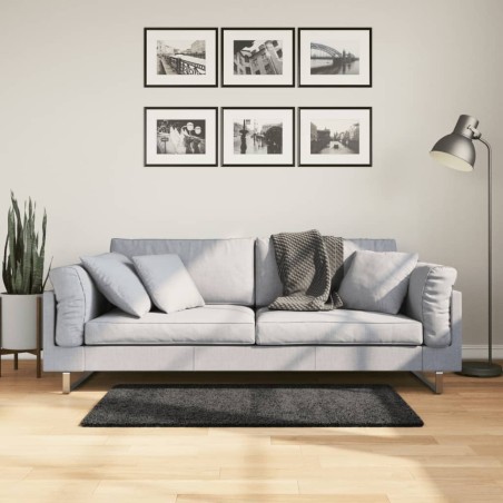 vidaXL Alfombra de pelo largo moderna gris antracita 60x110 cm