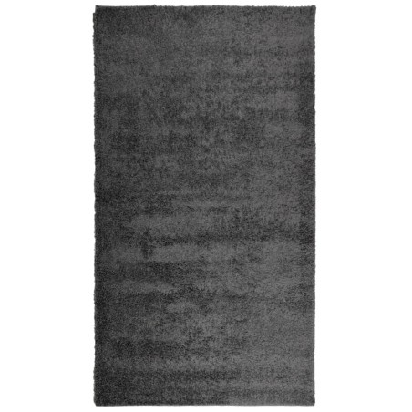 vidaXL Alfombra de pelo largo moderna gris antracita 60x110 cm